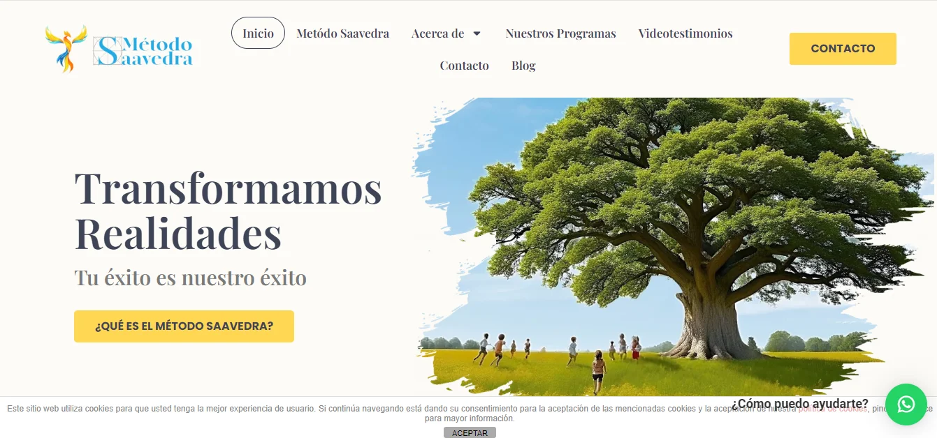 Método Saavedra, cliente de Webeize para diseño web.