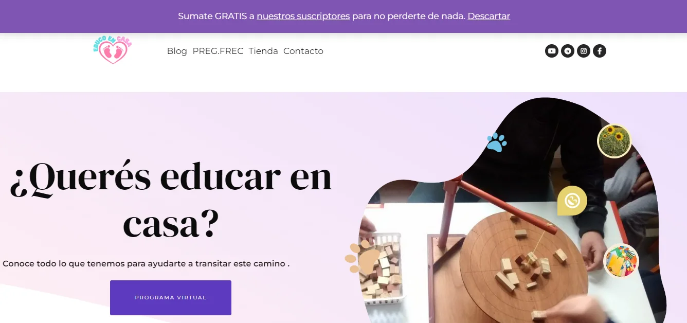 EducoEnCasa, clienta de Webeize para diseño web.