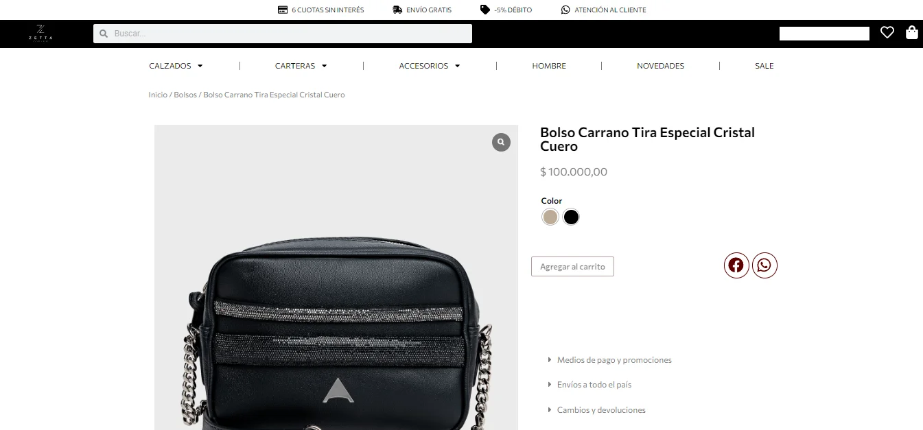 ZettaShoes, cliente de Webeize para diseño web.