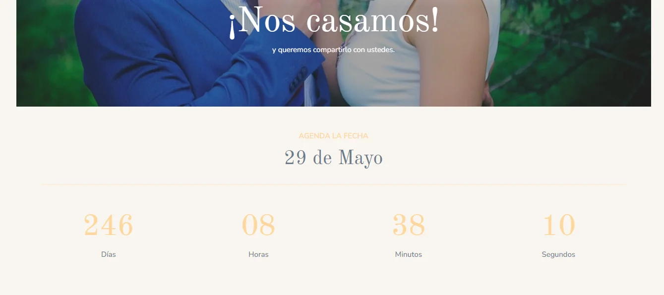 Tarjeta de Boda Rebe y Tomi, clientes de Webeize para diseño web.